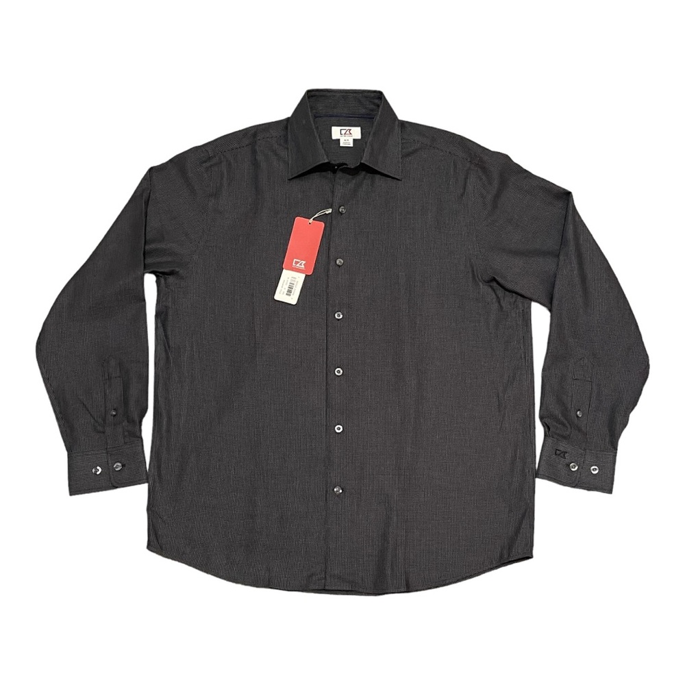 Cutter and Buck Men's Long Sleeve Dress Shirt in Black Size Medium New